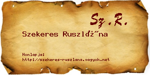 Szekeres Ruszlána névjegykártya